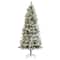 Glitzhome® 7.5ft Pre-Lit Flocked Slim Pine Artificial Christmas Tree, Warm White LED Lights